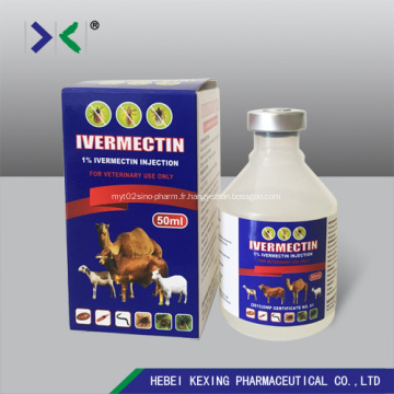 Injection d&#39;ivermectine 1% Flacon en plastique